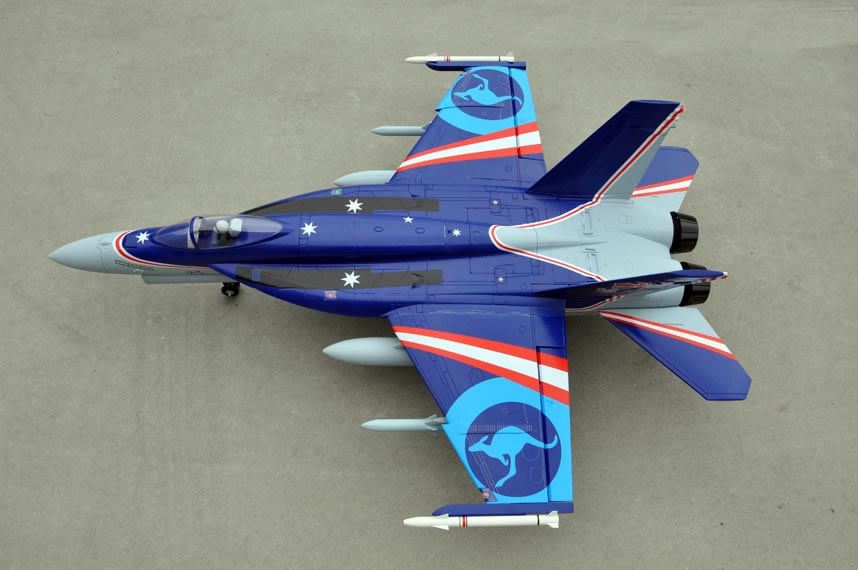 Blue color F/A-18E Hornet V2 90mm EDF Thrust Vectoring Jet