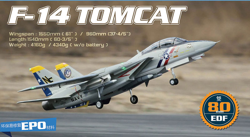 Freewing F-14 V2 Tomcat Twin 80mm EDF Jet PNP