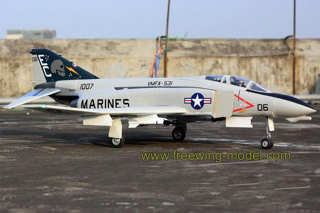 Freewing F-4 Phantom II Ghost Grey 90mm EDF Jet - PNP RC airplane