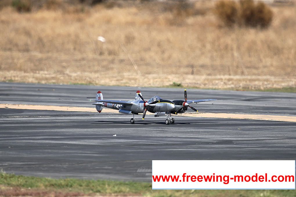 FlightLine RC P-38L Lightning Pacific Silver 1600mm (63  inch) Wingspan - PNP RC Airplane