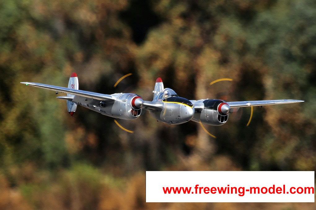 FlightLine RC P-38L Lightning Pacific Silver 1600mm (63  inch) Wingspan - PNP RC Airplane