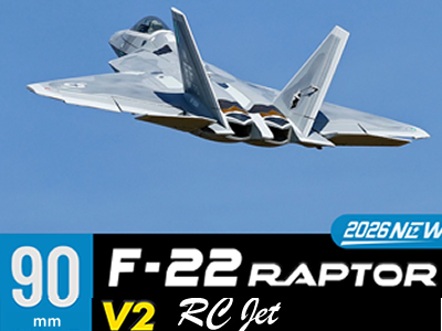 Freewing F-22 Raptor V2 90mm 8S PNP RC Airplane
