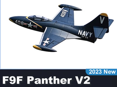 Freewing F9F Panther V2 64mm 4S Blue EDF PNP RC JET