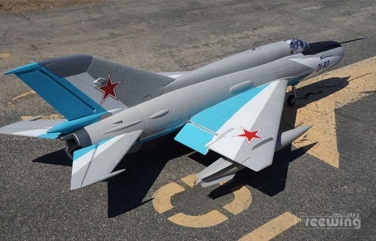 Freewing Mig-21 Blue 80mm EDF Jet PNP Rc Airplane