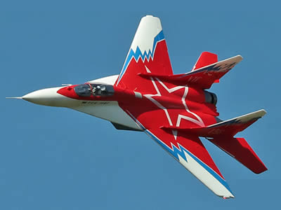 Freewing MiG-29 Red OVT Twin 80mm EDF Jet PNP RC Airlane